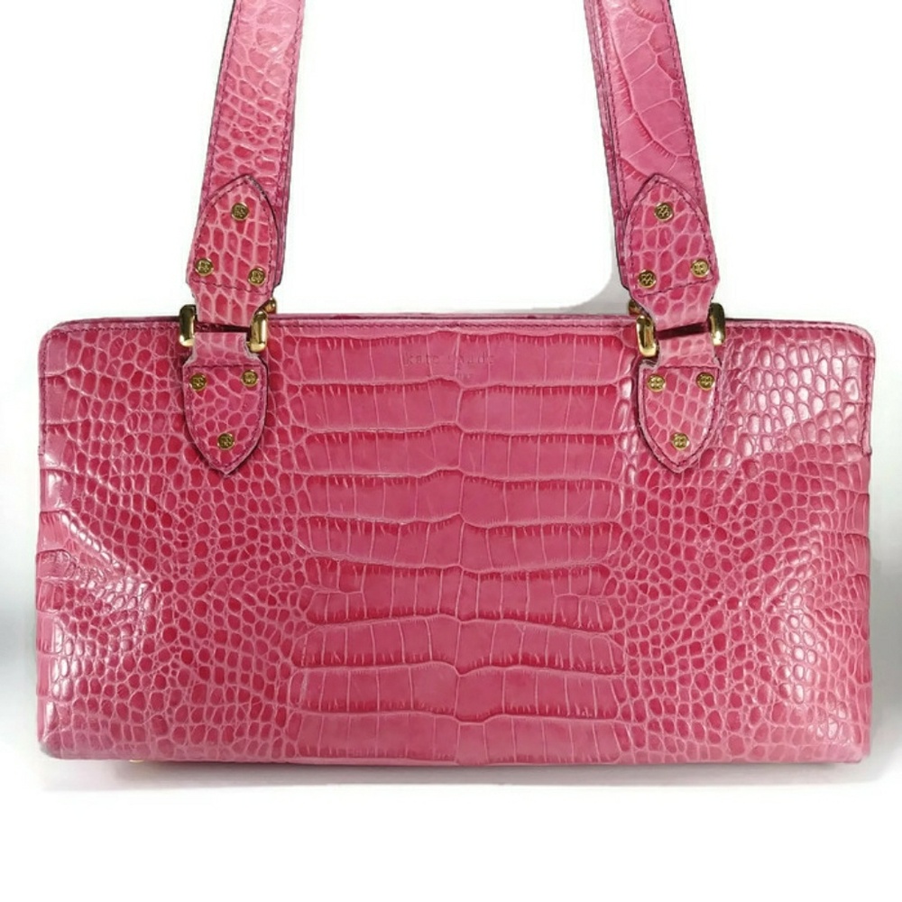 Kate Spade New York Pink Crocodile Bag Purse Croc